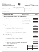 Form 7 - Questionnaire For Poultry Farming - 2006