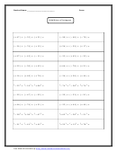 Addition Of Integers Worksheet With Answer Key