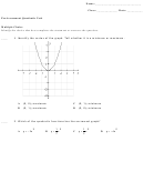 Pre Assessment Quadratic Unit Worksheet Printable pdf