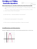 Modeling And Writing Quadratic Equations Worksheet - Ms. Gallagher