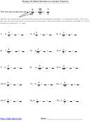 Change The Mixed Numbers To Improper Fractions Worksheet