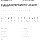 Equations And Inequalities Quotable Puzzles Worksheet