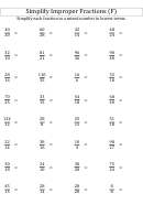 Simplify Improper Fractions Worksheet With Answers