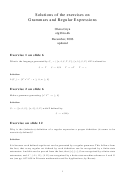 Exercises On Grammars And Regular Expressions Worksheet With Answer Key - Olena Gryn, Louisiana State University, 2006 Printable pdf
