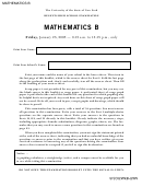 Mathematics B Exam Worksheet - Regents High School Examination, The University Of The State Of New York, 2005