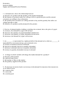 Supply And Demand Practice Problems Worksheet With Answers - Instructor Miller - Des Moines Area Community College