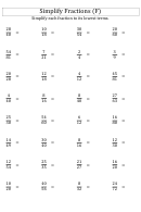 Simplify Fractions (f) Worksheet With Answer Key