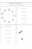 Halloween Counting (g) Math Worksheet With Answer Key