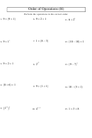 Order Of Operations (h) Worksheet With Answer Key