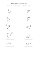 Classifying Triangles (a) Worksheet With Answer Key
