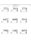 Multiple Digit Addition (c) Worksheet With Answer Key