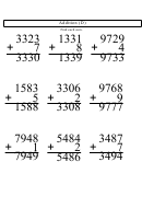 Multiple Digit Addition (d) Worksheet With Answer Key
