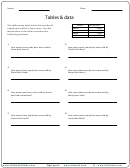 Tables And Data Worksheet With Answer Key