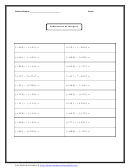 Subtraction Of Integers Worksheet With Answers