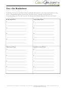Yes - No Worksheet With Instructions