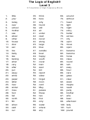 Compilation Of High Frequency Logic English Words List - Level 3