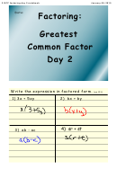 2 Gcf Factoring Greatest Common Factor Day 2 Notebook With Answers - 2015