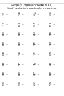 Simplify Improper Fractions (b) Worksheet With Answer Key