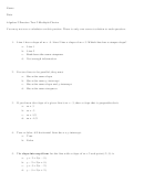 Algebra 2 Practice Test 2 Multiple Choice Worksheets