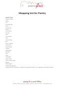 Shopping List For Pantry