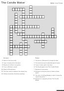 The Candle Maker Crossword Puzzle Template