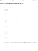 Systems Of Equations And Inequalities Worksheets