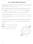 Separable Differential Equations Worksheets
