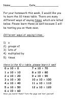 Multiplication Worksheets Printable pdf