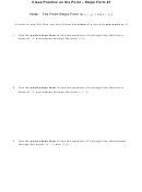 Class Practice On The Point - Slope Form #1 Worksheet With Answer Key