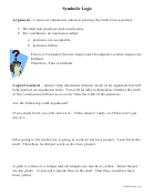 Cs610 Lecture 1 Symbolic Logic Examples And Worksheet Printable pdf