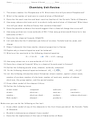 Chemistry Unit Review Worksheet Printable pdf