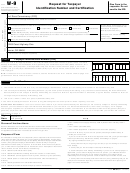Form W-9 - Request For Taxpayer Identification Number And Certification