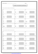 Fraction Into Decimal And Percent Worksheet With Answer Key