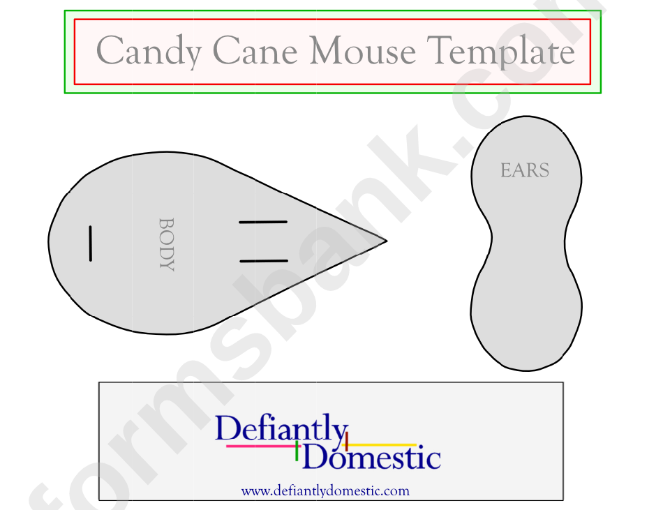 Mouse Candy Cane Template printable pdf download
