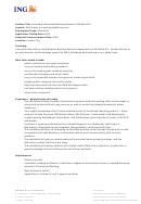 Internship, Wholesale Banking Research Job Description Template