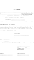 Fillable Quit Claim Deed Form - Michigan Printable pdf