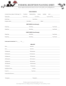 Wedding Reception Planning Sheet - The Music Caterer