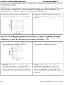 Lesson 4 Problem-Solving Practice Slope-Intercept Form Worksheet