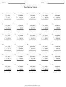 Subtraction Worksheet With Answer Key