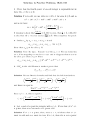 Math 312 Solutions To Practice Problems Worksheet With Answers