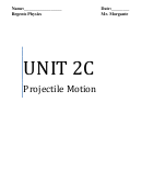 Unit 2c Projectile Motion Physics Worksheet Printable pdf