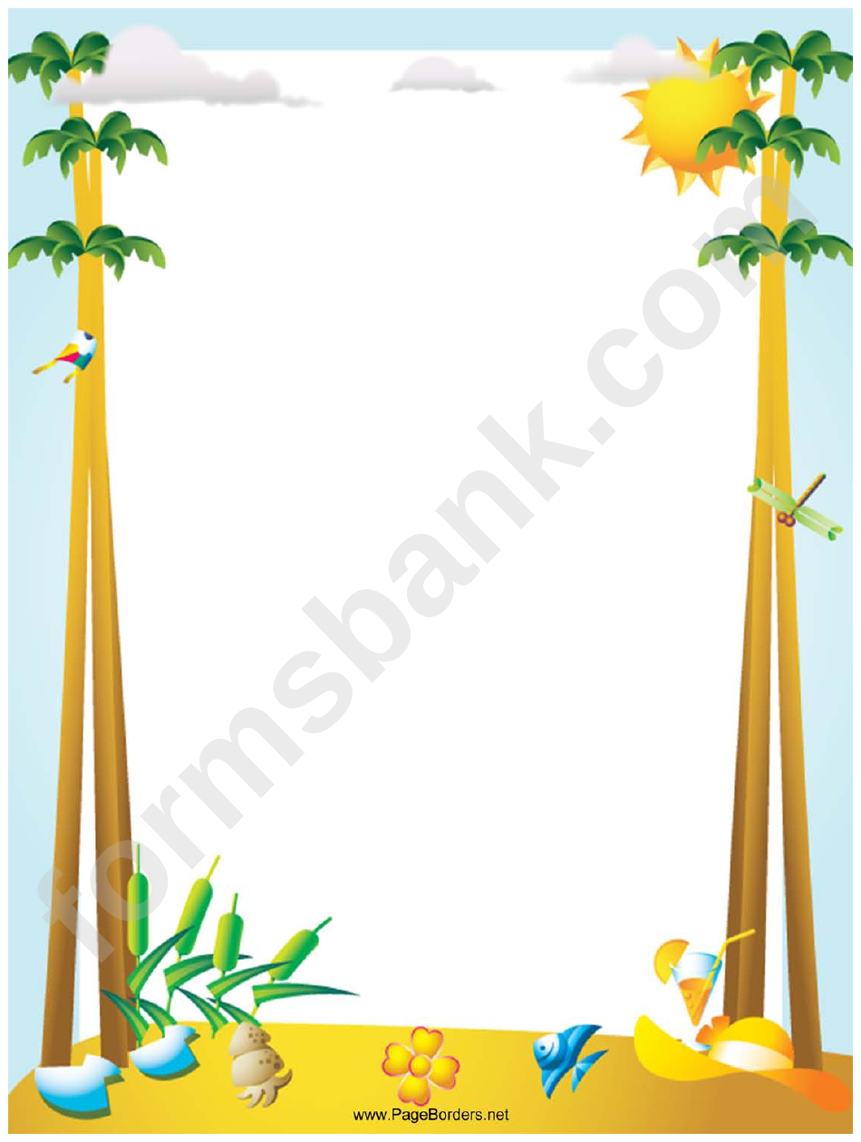 Palm Trees Page Border Templates