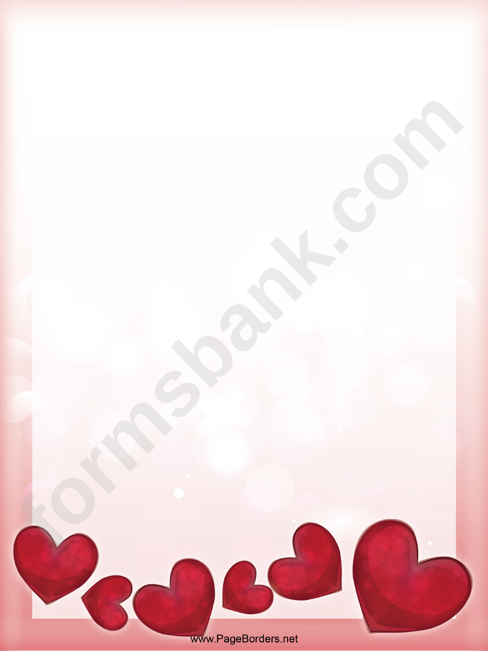 3d Hearts Page Border Templates