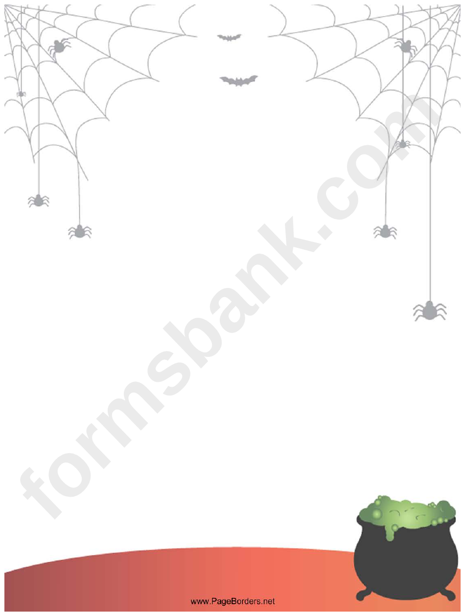 Spiders Bats Page Border Templates