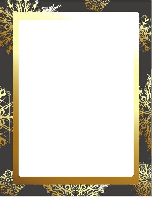 Golden Snowflakes Page Border Templates Printable pdf