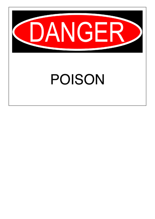 Poison Warning Sign Template Printable pdf