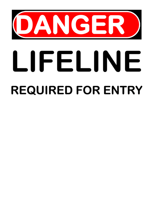 Lifeline Required Warning Sign Template Printable pdf