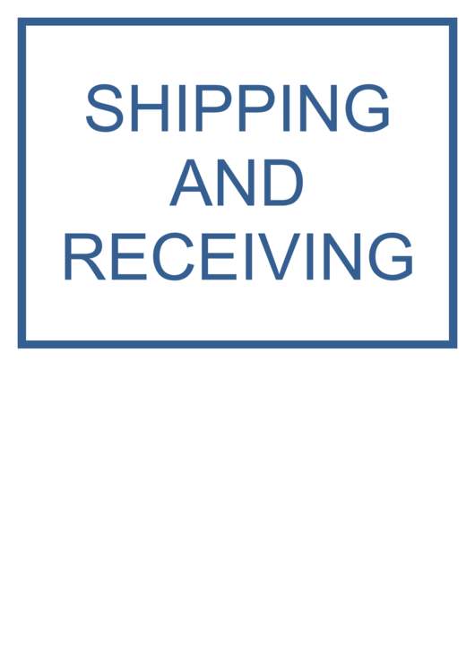 Shipping And Receiving Sign Printable pdf