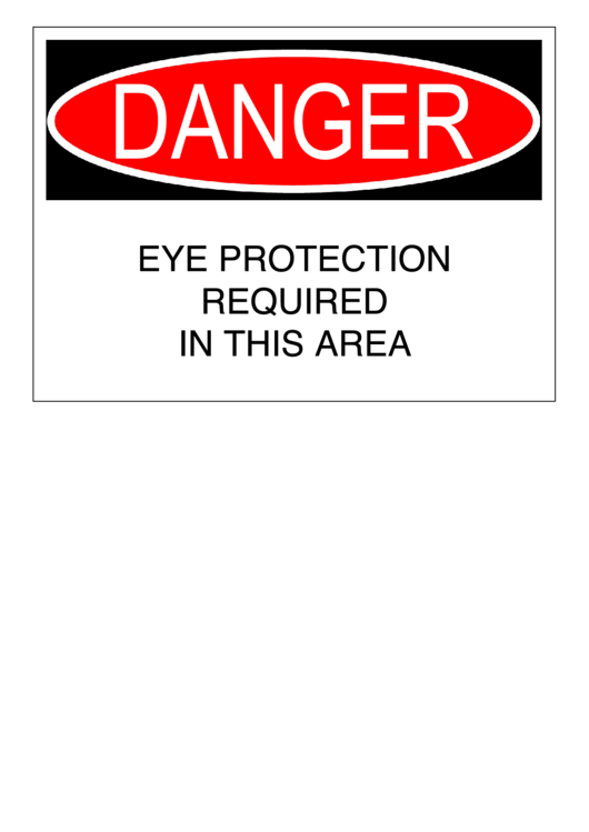 Eye Protection Required Here Warning Sign Template Printable pdf