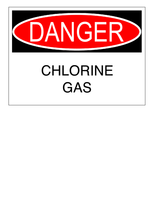 Chlorine Gas Warning Sign Template Printable pdf